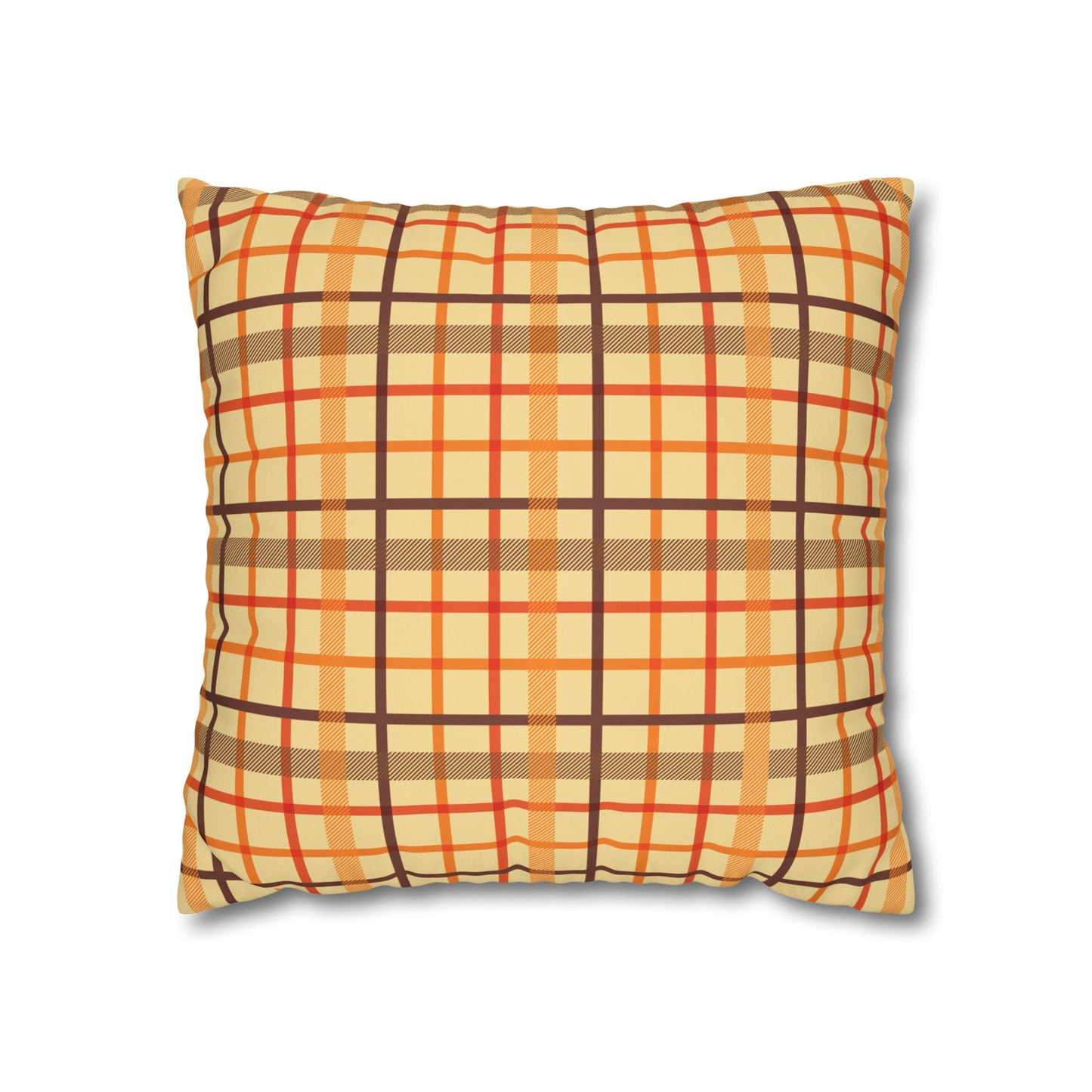 Autumn Plaid Pillowcase, Cozy Home Decor, Gift for Fall, Decorative Cushion Cover, Plaid Throw Pillow, Seasonal Home Accents