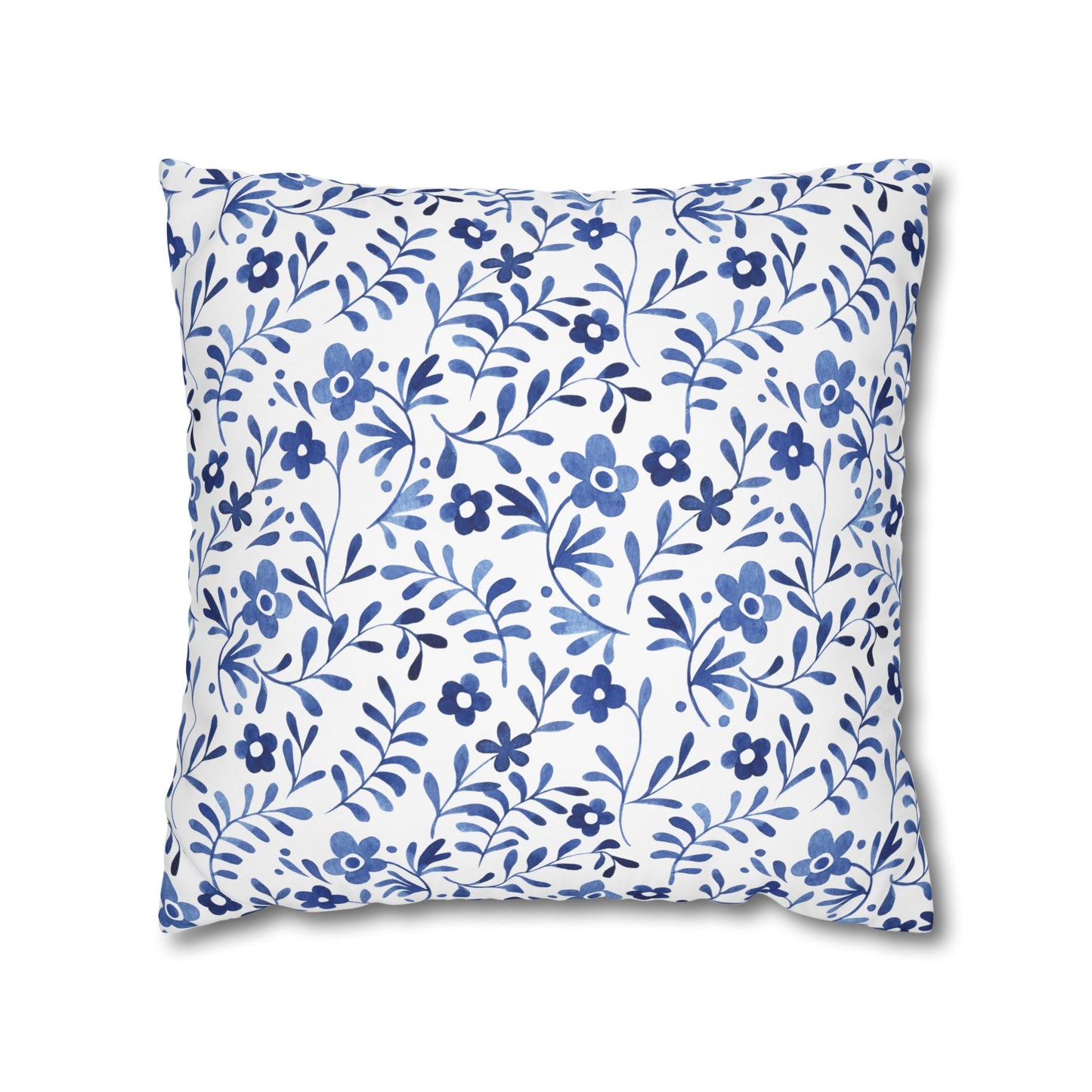 Floral Design Pillowcase - Cozy Home Decor, Decorative Cushion Cover, Blue & White Cushion, Gift for Homeowners, Floral Pillow