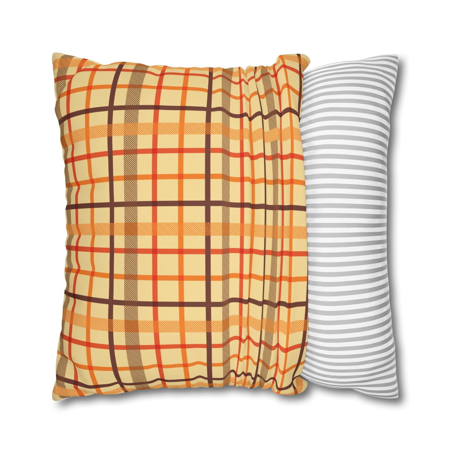 Autumn Plaid Pillowcase, Cozy Home Decor, Gift for Fall, Decorative Cushion Cover, Plaid Throw Pillow, Seasonal Home Accents