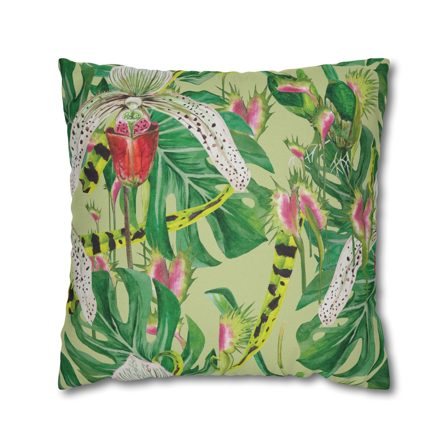 Tropical Floral Pillowcase | Decorative Home Accent, Botanical Throw Pillow, Bohemian Décor, Gift for Plant Lovers, Summer Home Style