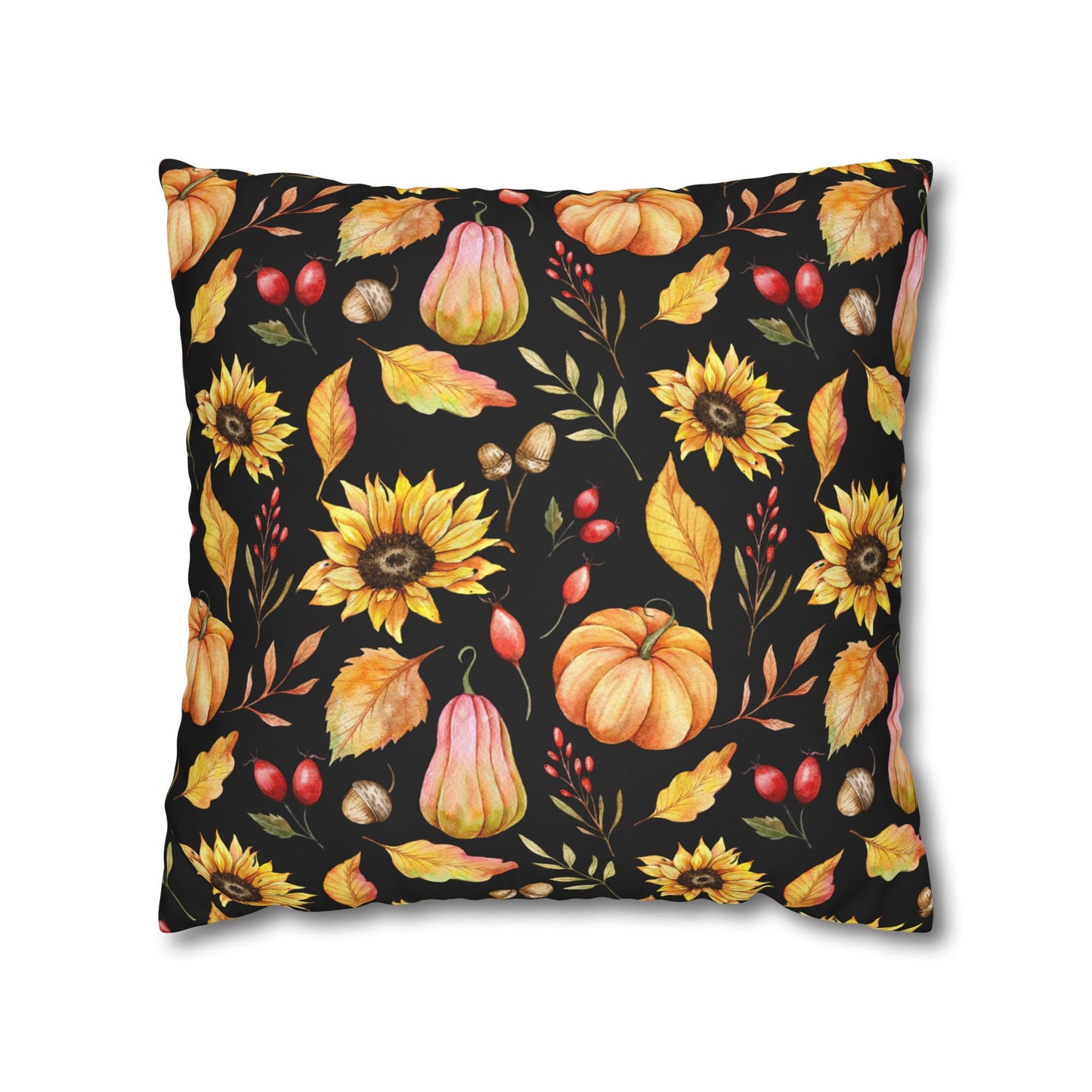 Autumn Floral Pillowcase, Cozy Fall Decor, Pillow Cover for Home, Thanksgiving Gift, Harvest Decor, Couch Throw Pillow
