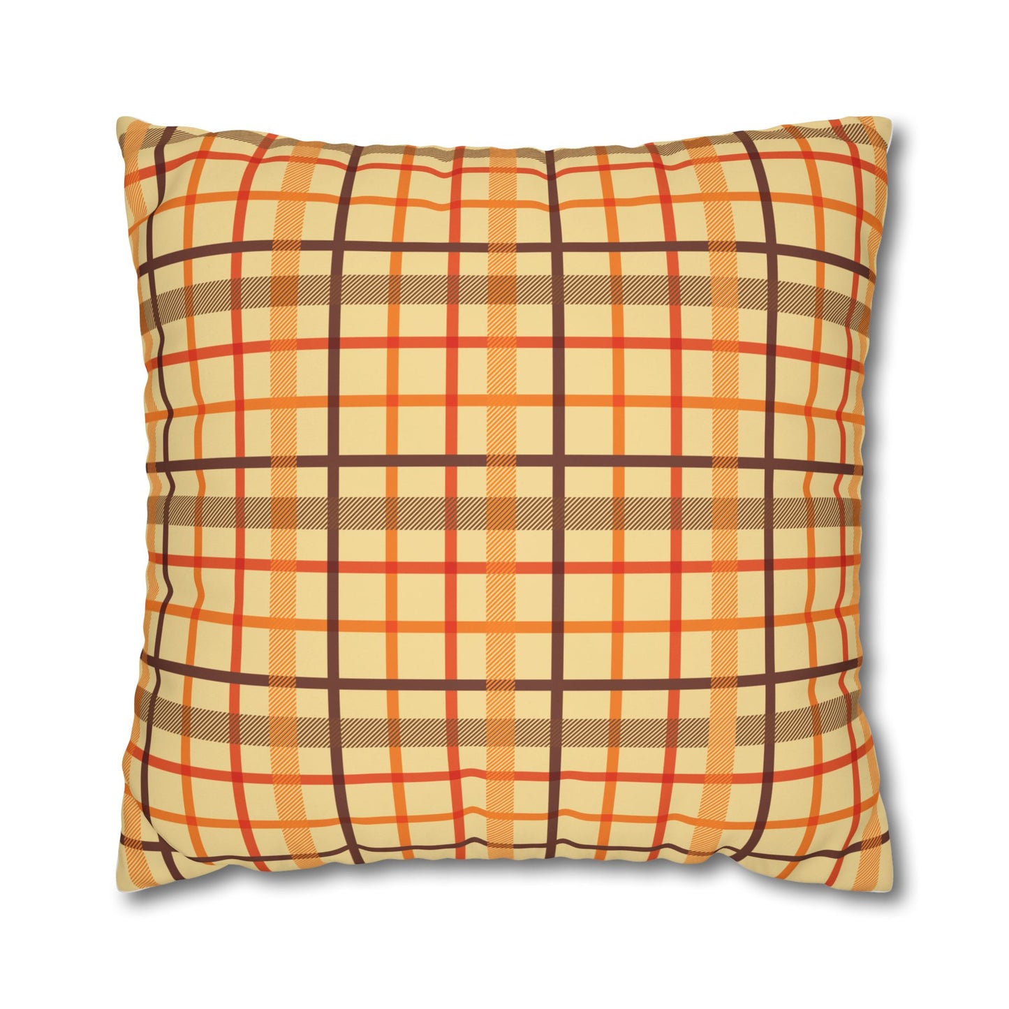 Autumn Plaid Pillowcase, Cozy Home Decor, Gift for Fall, Decorative Cushion Cover, Plaid Throw Pillow, Seasonal Home Accents