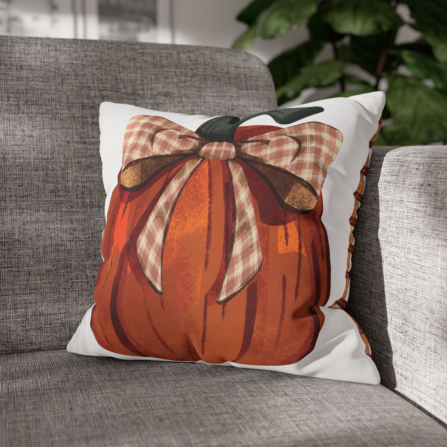 Cozy Fall Pumpkin Pillowcase | Autumn Decor, Thanksgiving Gift, Seasonal Home Accent, Farmhouse Style, Decorative Cushion Cover