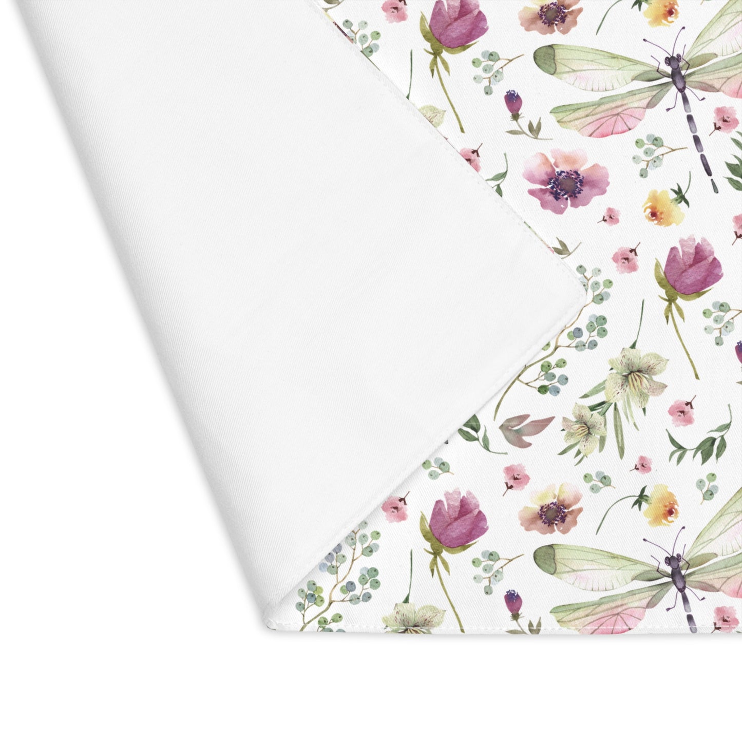 Placemat - Whimsy in Bloom Dragonflies & Floral Elegance Design - Available in Four Elegant Hues