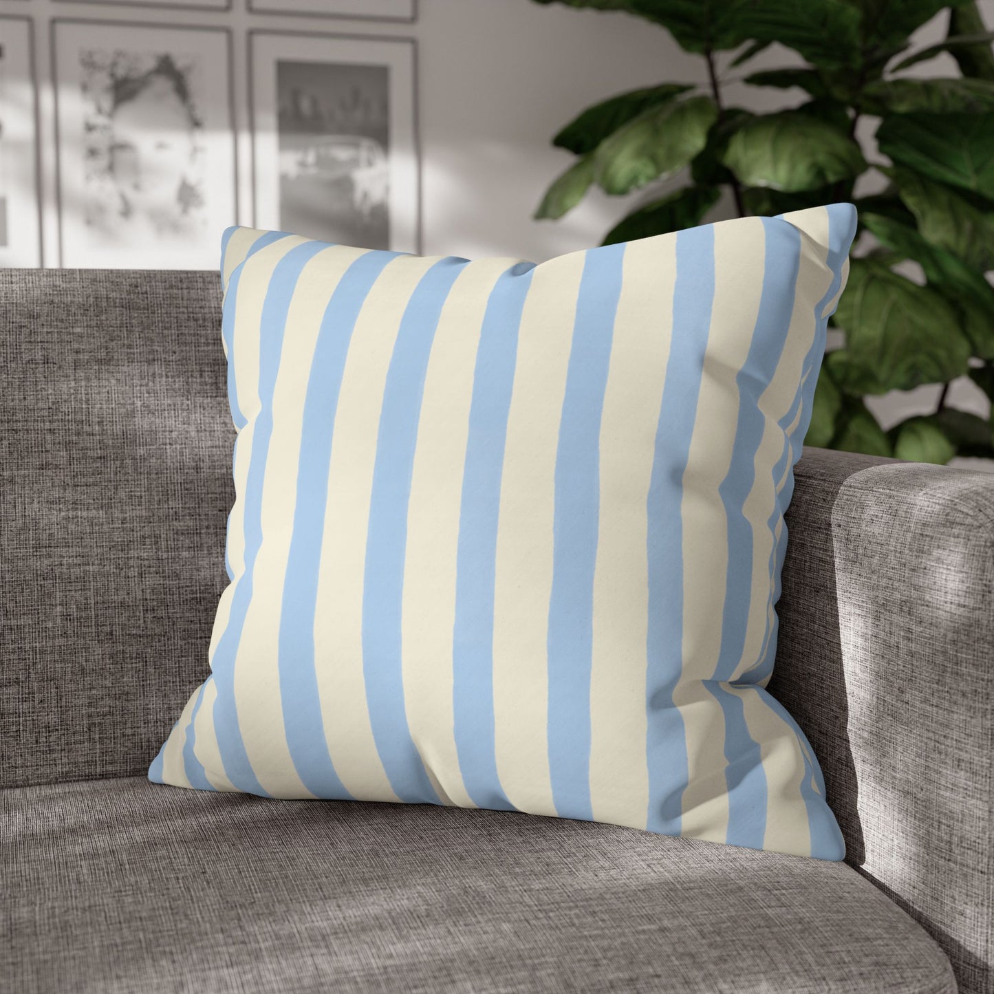 Stripe Patterned Decorative Pillowcase, Cozy Home Decor, Nautical Accent, Living Room Accessory, Perfect for Gifts and Resale