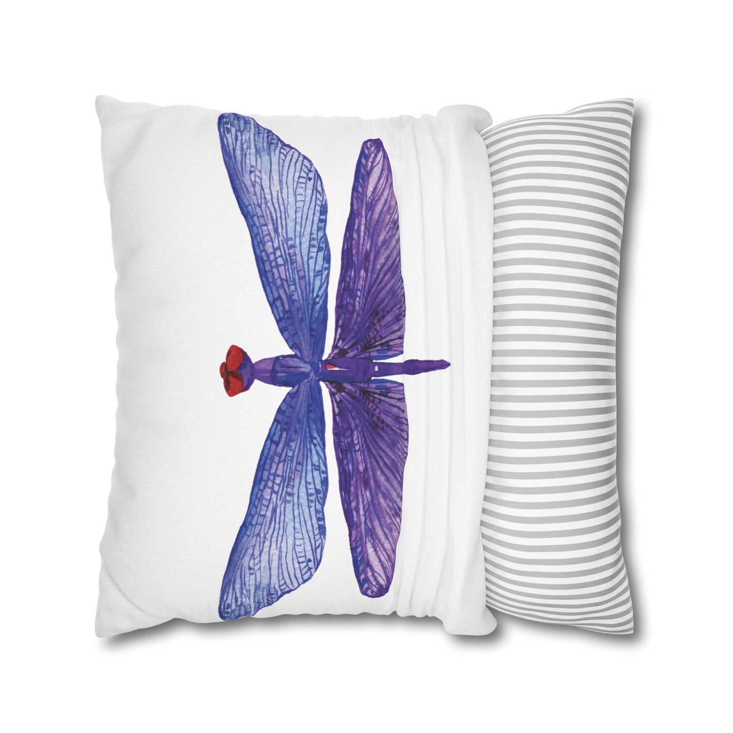 Vibrant Purple Dragonfly Decorative Pillowcase, Home Decor Accent, Gift for Nature Lovers, Throw Pillow, Summer Vibes, Unique Interior