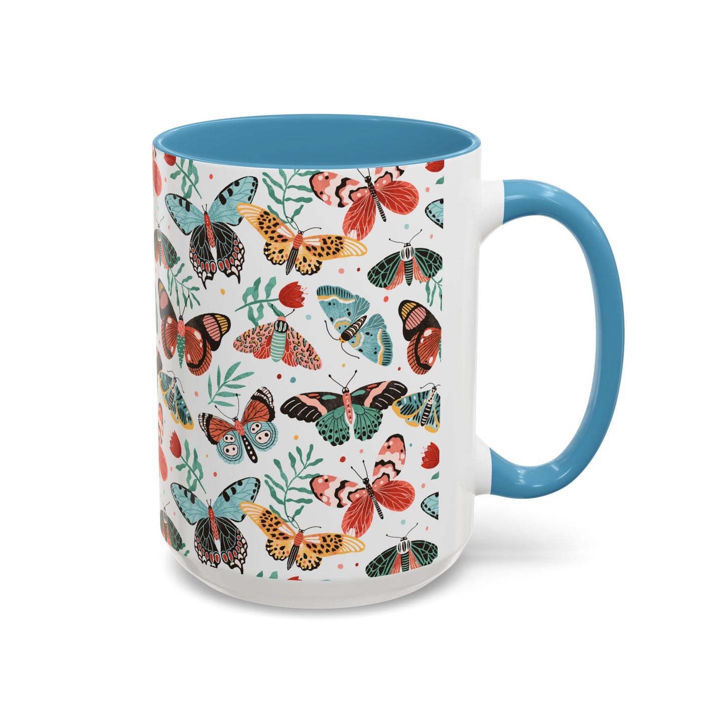 Mug Butterfly Breeze Turquoise and Rich Red