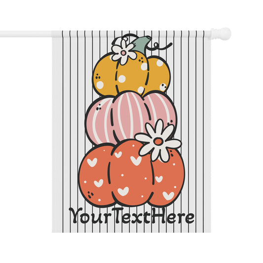 Garden Banner, Fall Pumpkin Decoration, Personalized Garden Flag, Outdoor Home Decor, Autumn Harvest Yard Sign, Custom Name Garden Sign
