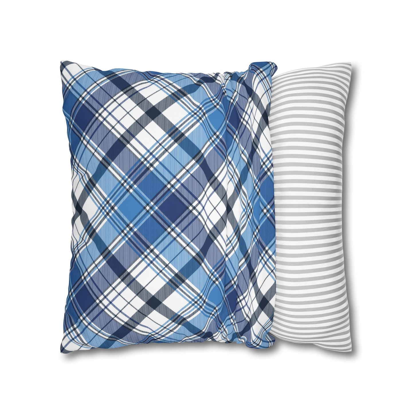 Plaid Decorative Pillowcase Cover, Cozy Home Accent, Throw Pillow, Bedroom Decor, Gifts for Him, Holidays, Blue Check Pattern