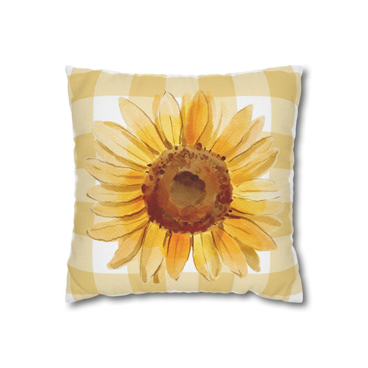 Pillowcase - Sunflower and Plaid Design