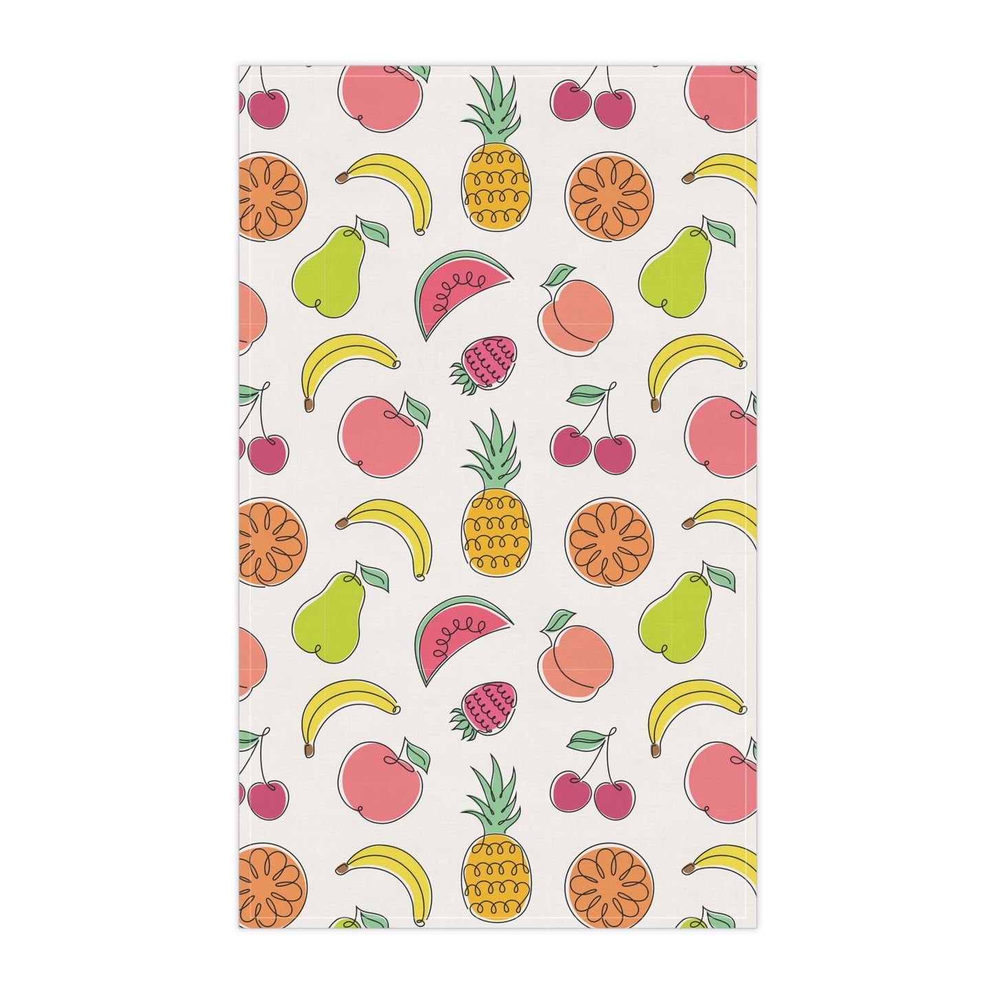 Fruitful Whimsy: A Tea Towel  - Cotton - White - FWTT