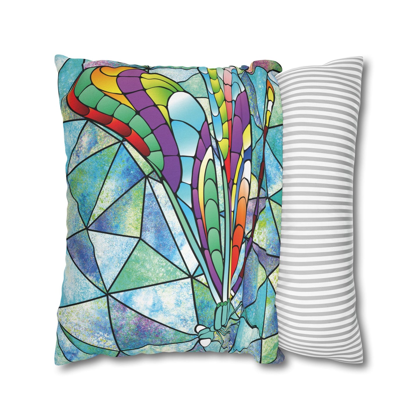 Elegant Dragonfly Pillowcase, Nature Decor, Home Accent, Cozy Living, Artisanal Gift, Butterfly Gifts, Boho Home