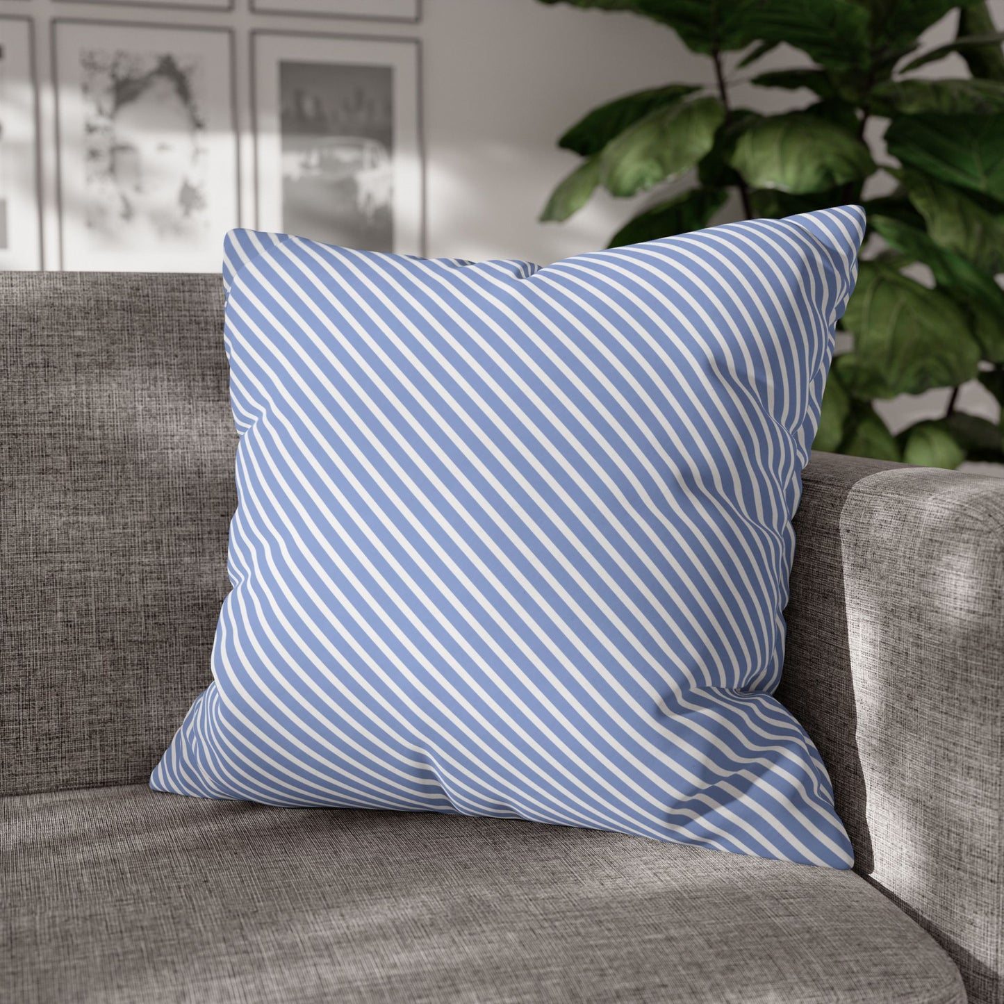 Blue Stripe Decorative Pillowcase, Cozy Throw Cushion Cover for Living Room, Home Decor, Gift for Housewarming, Birthday