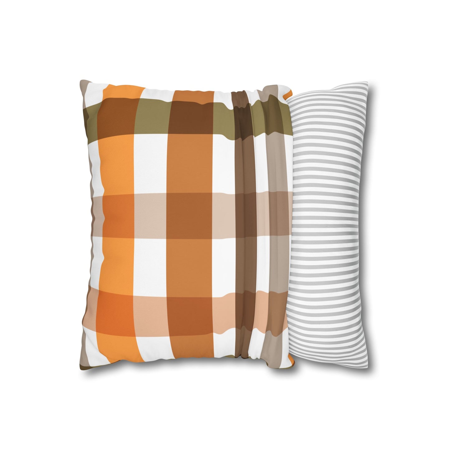 Autumn Plaid Pillowcase, Cozy Decor, Perfect for Home, Thanksgiving Gift, Farmhouse Style, Seasonal Accents