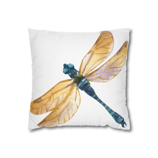 Natural Colors Dragonfly Pillowcase, Decorative Cushion, Nature-Themed Home Decor, Gift for Nature Lovers, Insect Art