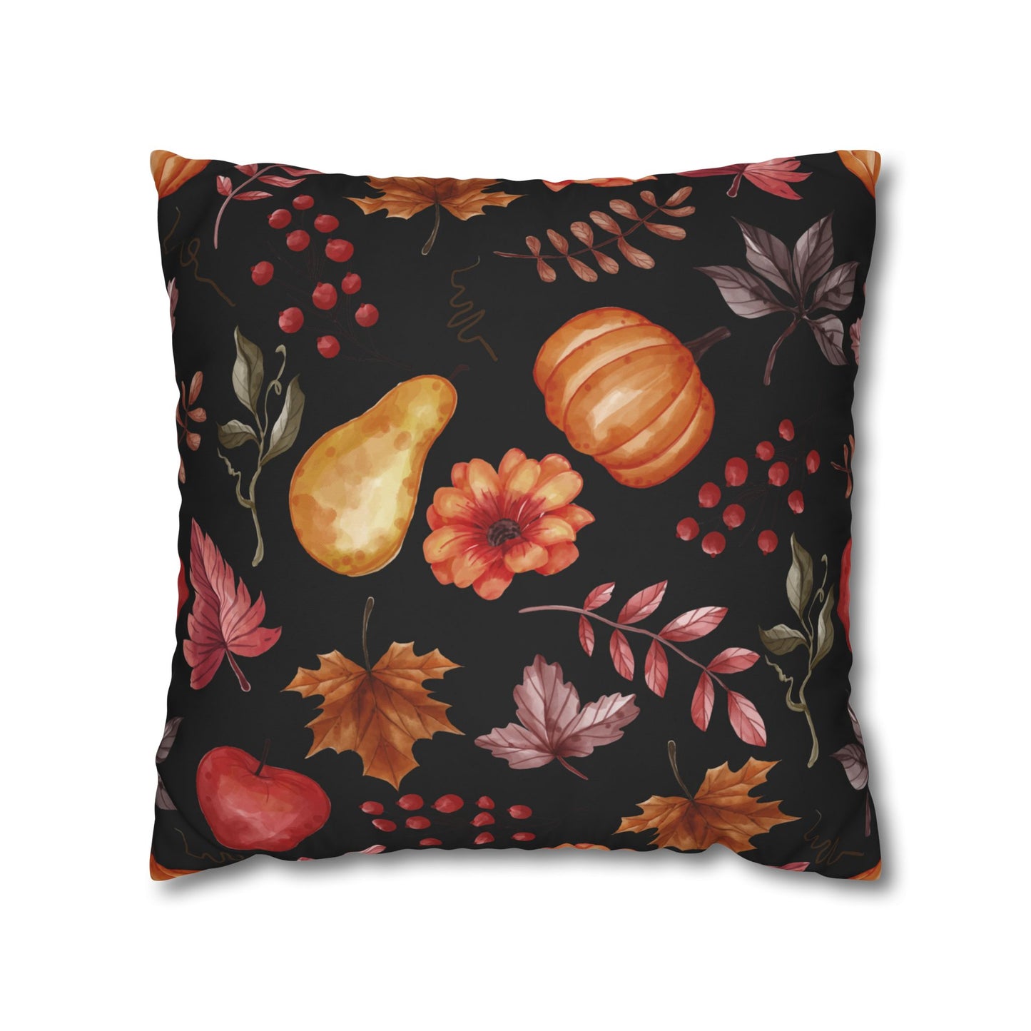 Fall Harvest Decorative Pillowcase, Cozy Home Decor, Autumn Cushion Cover, Thanksgiving Gift, Floral Throw Pillow