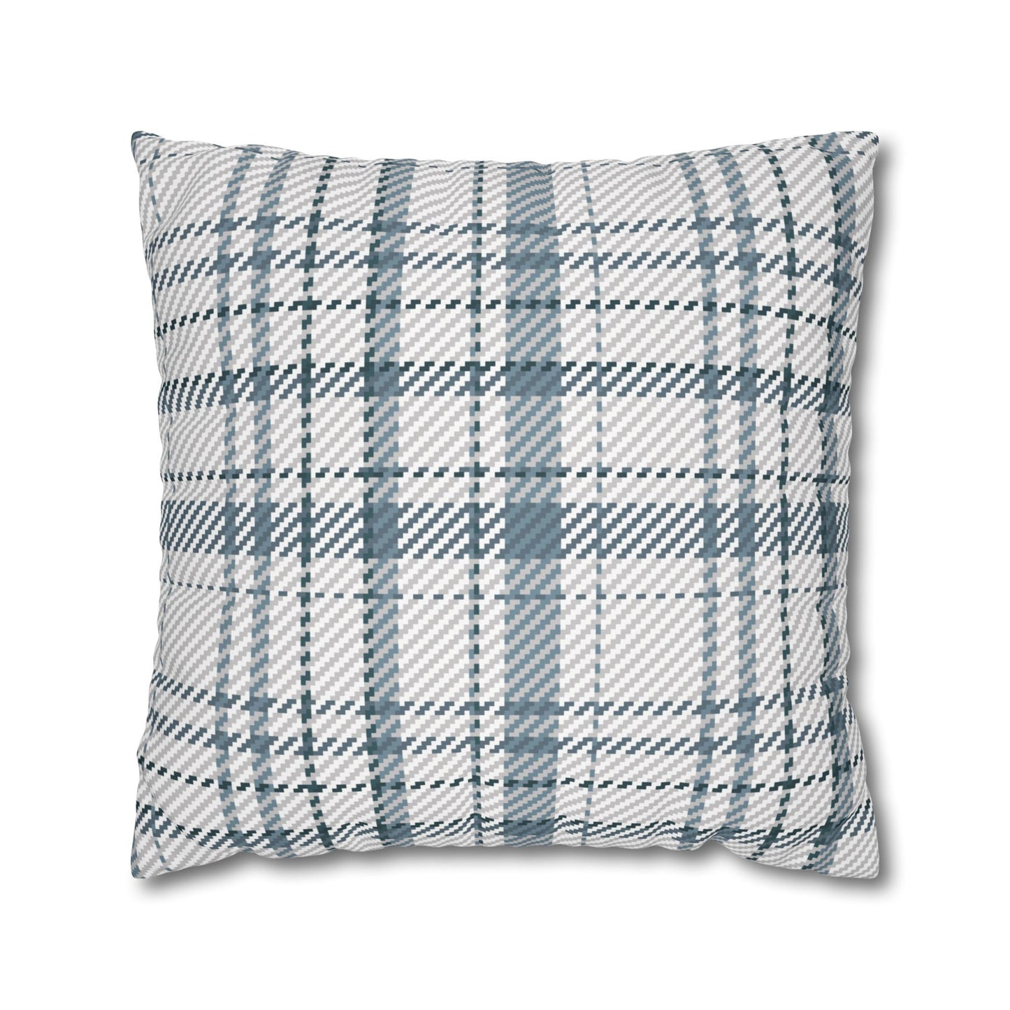 Cozy Blue Plaid Throw Pillowcase