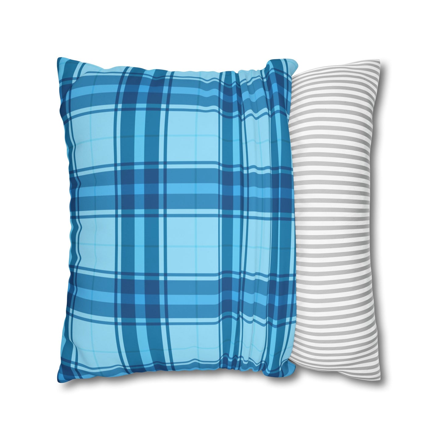Plaid Blue Throw Pillowcase, Cozy Home Decor, Decorative Cushion, Accent Pillow, Living Room Style, Gift for Him or Her