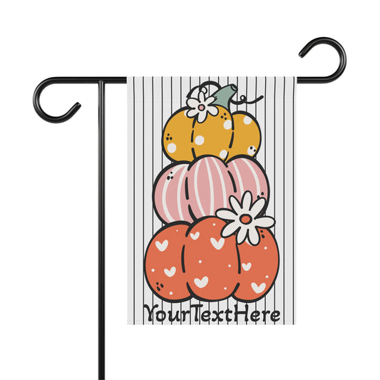 Garden Banner, Fall Pumpkin Decoration, Personalized Garden Flag, Outdoor Home Decor, Autumn Harvest Yard Sign, Custom Name Garden Sign