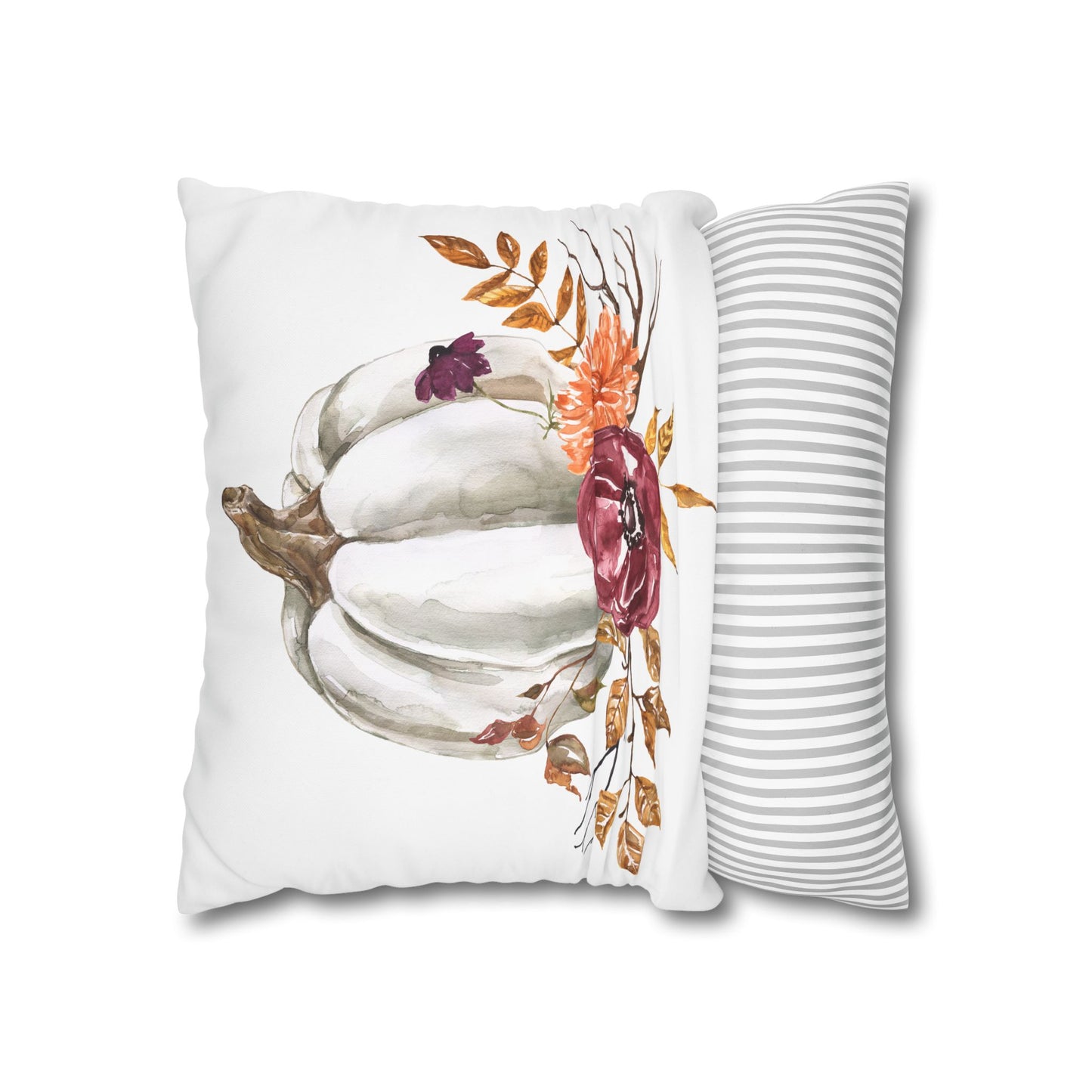 Autumn Floral Pumpkin Pillowcase - Cozy Home Decor for Fall, Harvest, Thanksgiving, Seasonal Cushion Cover, Gift for Her