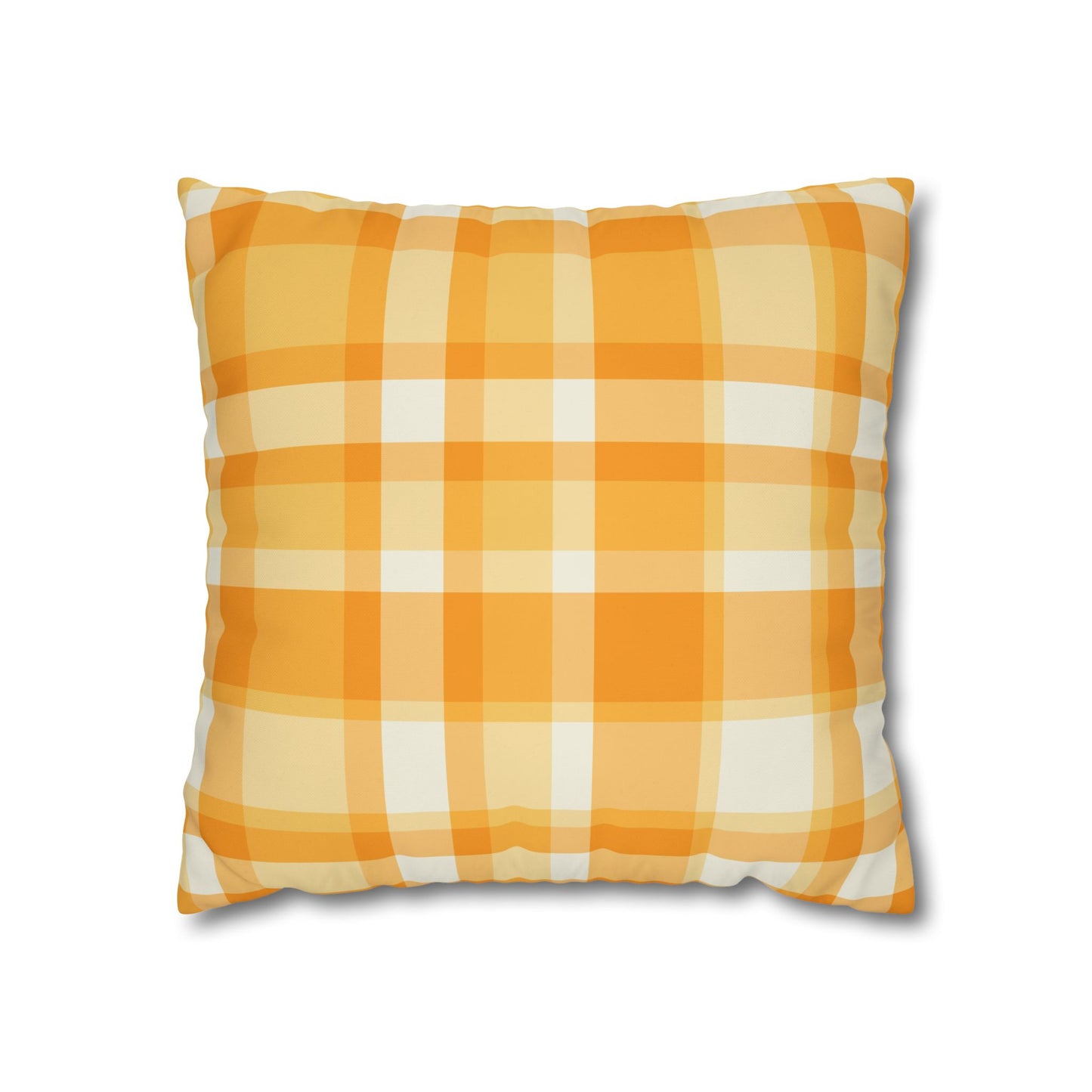 Sunshine Checkered Poly Canvas Pillowcase | Cozy Home Decor, Throw Pillow, Living Room Accent, Farmhouse Style, Seasonal Pillow