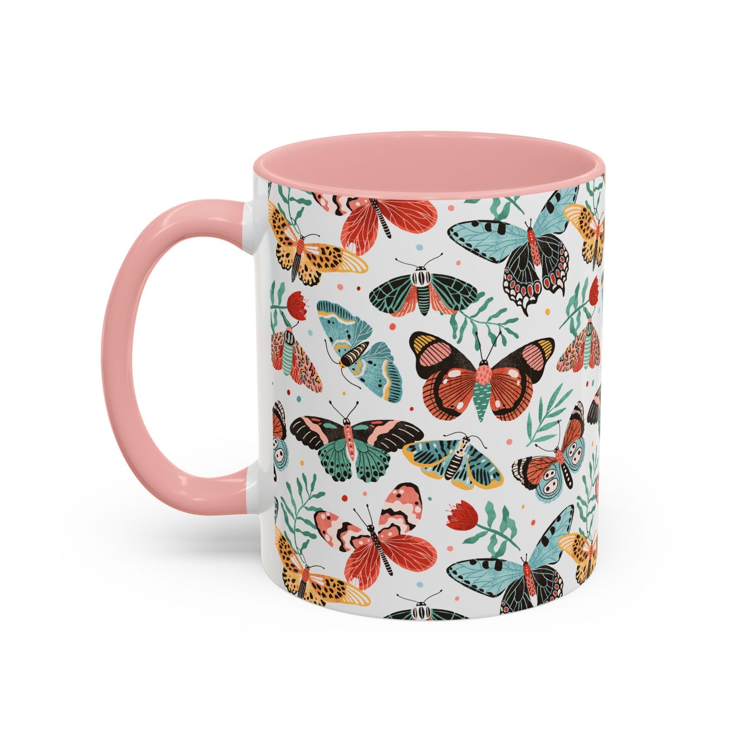 Mug Butterfly Breeze Turquoise and Rich Red