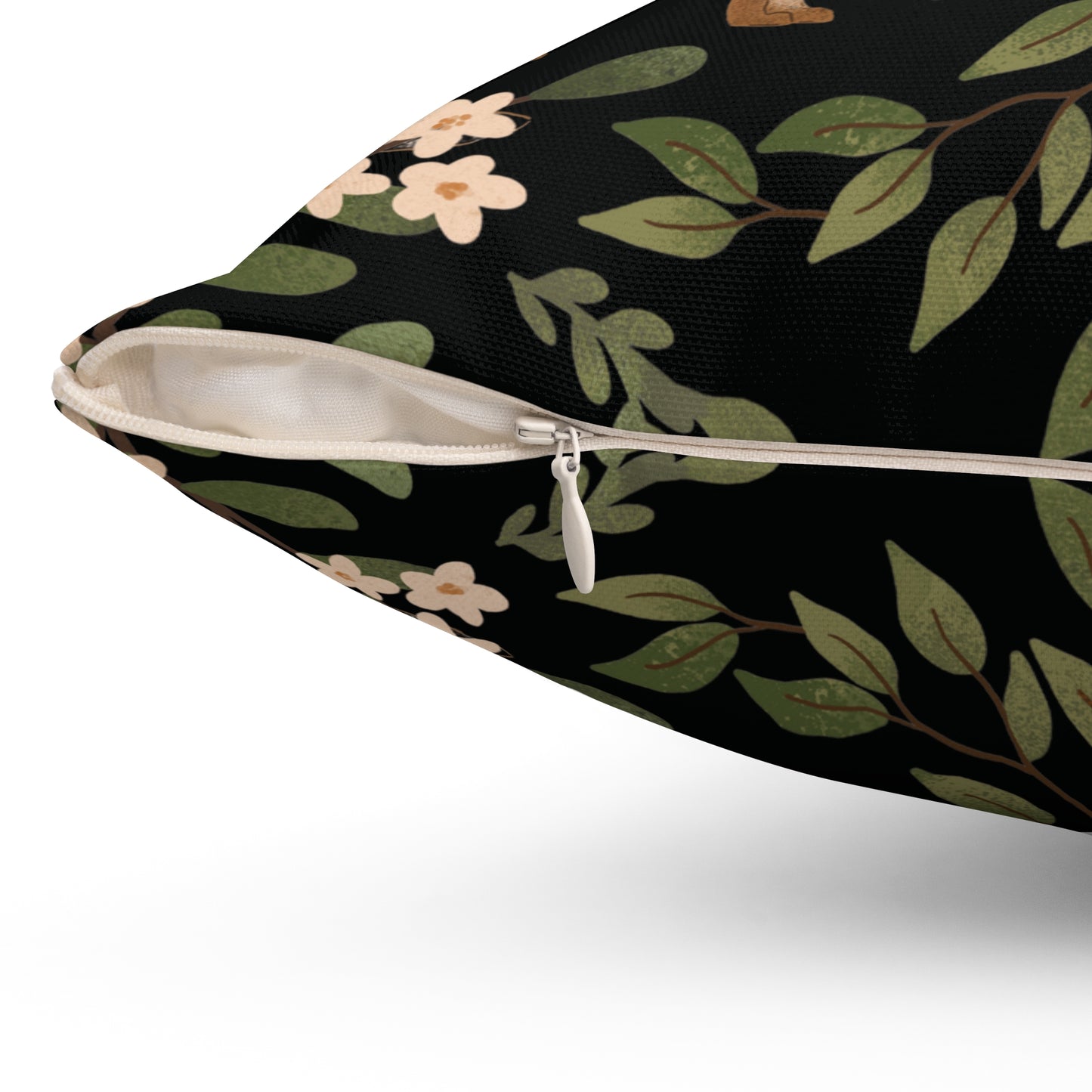 Little Fox & Owl – Woodland Charm of Spun Polyester Square Pillow