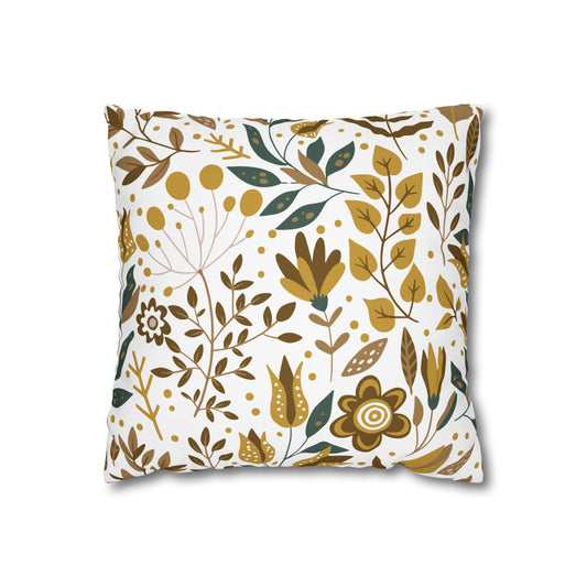 Boho Floral Pillowcase, Decorative Cushion Cover, Home Decor, Gift for Her, Cozy Living Room Accent, Nature Inspired Design
