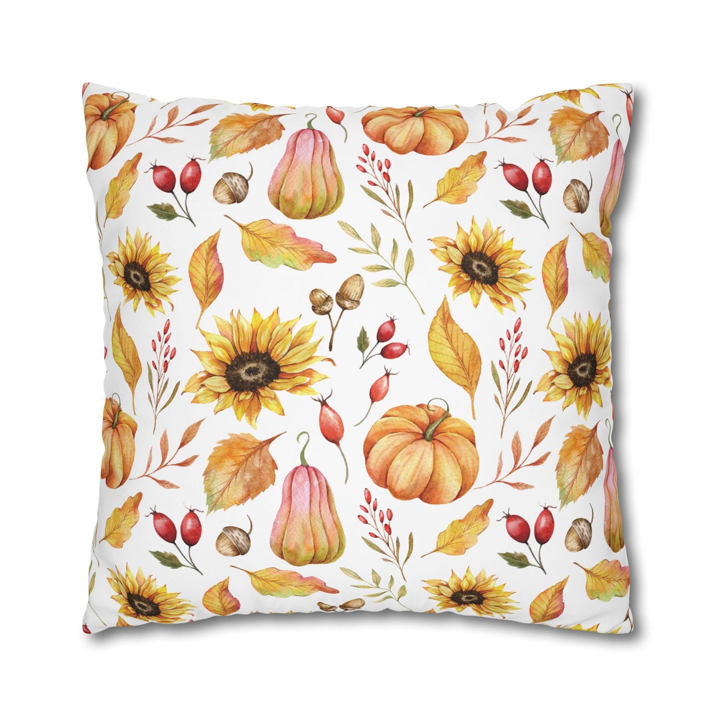 Floral Pumpkin Pillowcase, Cozy Home Decor, Fall Decor, Harvest Celebration, Thanksgiving Gift, Floral Accent Pillow