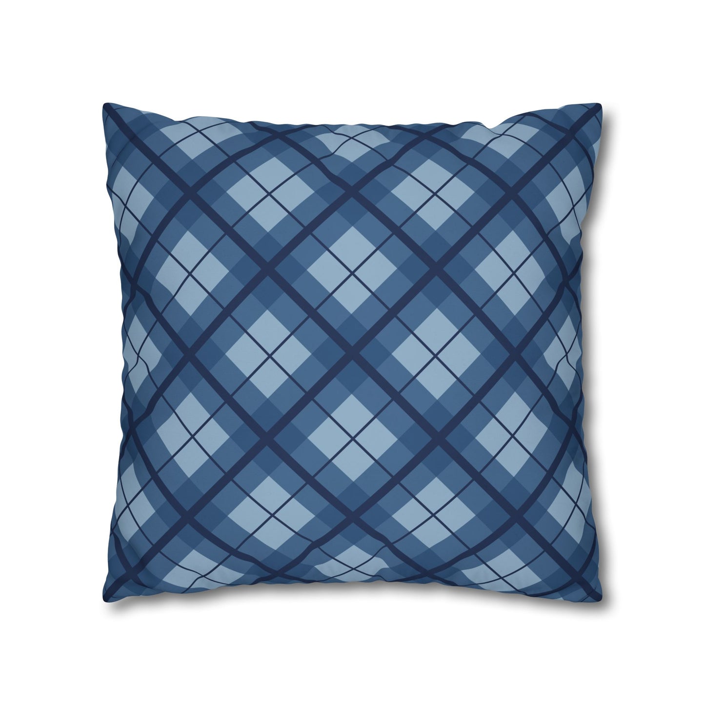 Plaid Poly Canvas Pillowcase, Cozy Home Decor, Throw Pillow, Couch Cushion, Living Room Accent, Nautical Gift, Birthday Decor