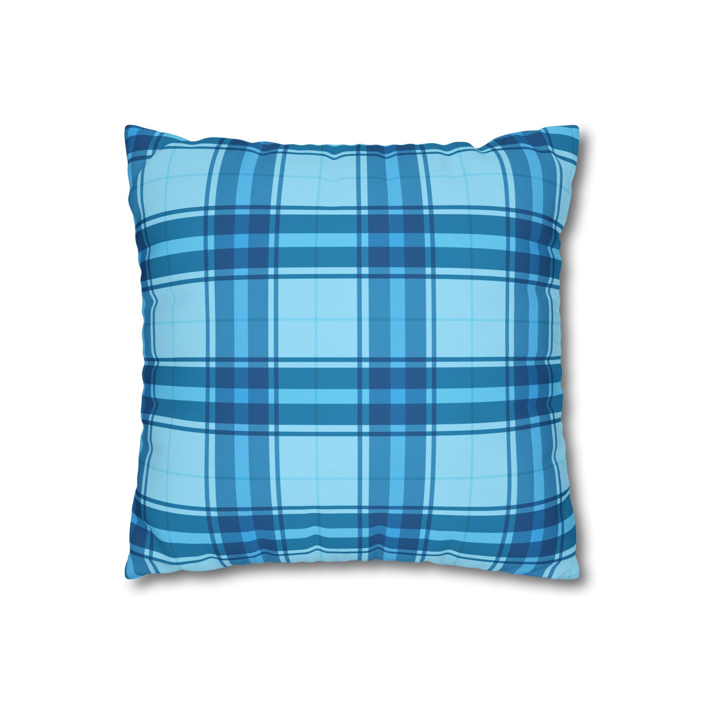 Plaid Blue Throw Pillowcase, Cozy Home Decor, Decorative Cushion, Accent Pillow, Living Room Style, Gift for Him or Her