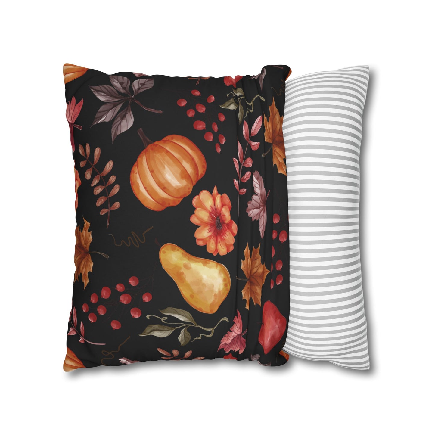 Fall Harvest Decorative Pillowcase, Cozy Home Decor, Autumn Cushion Cover, Thanksgiving Gift, Floral Throw Pillow