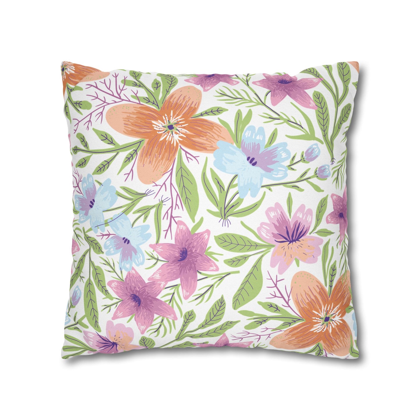 Floral Dragonfly Pillowcase, Cozy Home Decor, Boho Accent Pillows, Nature-Inspired Gift, Spring Decor