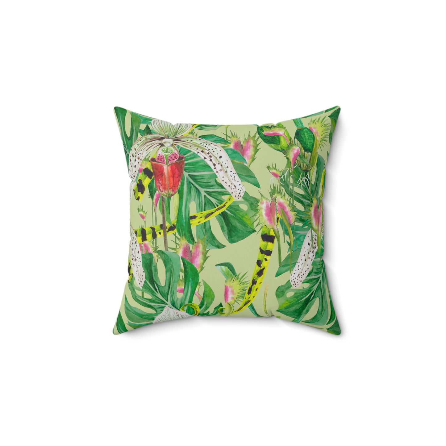 Tropical Botanical Pillow, Home Decor Accent, Jungle Vibes Cushion, Nature Themed Gift, Summer Pillow for Living Room