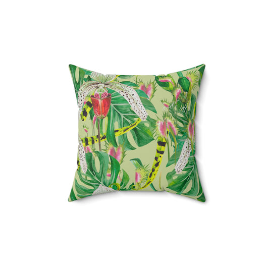 Tropical Botanical Pillow, Home Decor Accent, Jungle Vibes Cushion, Nature Themed Gift, Summer Pillow for Living Room