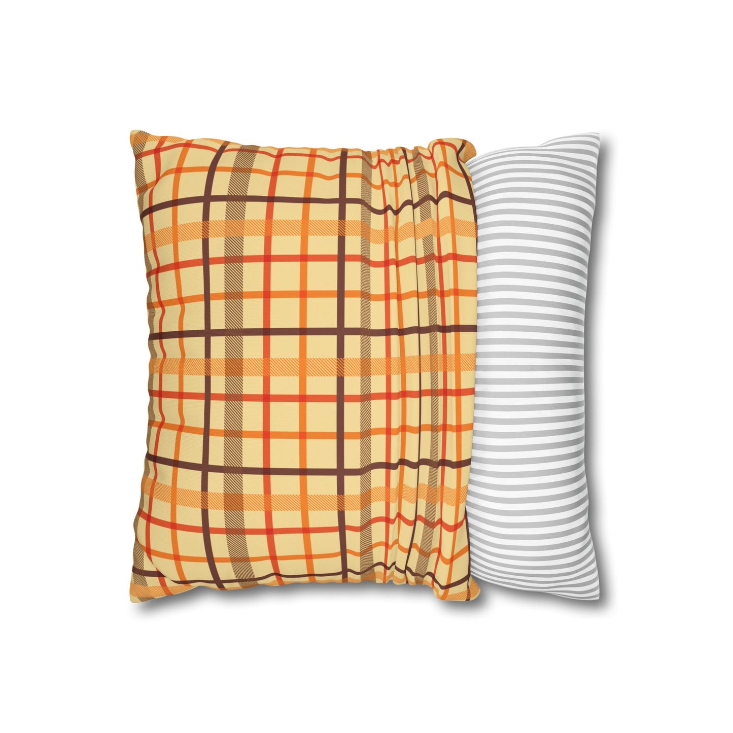 Autumn Plaid Pillowcase, Cozy Home Decor, Gift for Fall, Decorative Cushion Cover, Plaid Throw Pillow, Seasonal Home Accents