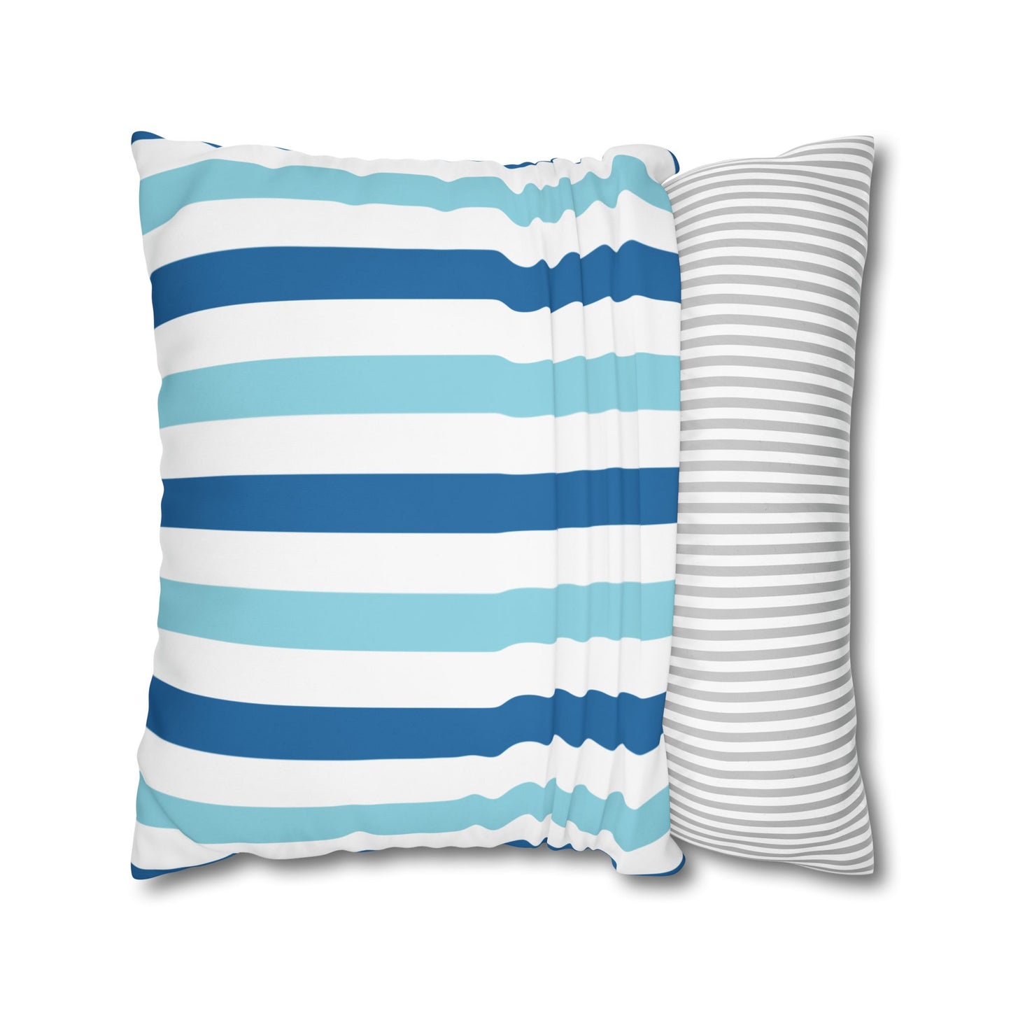 Coastal Striped Pillowcase, Beach Decor, Nautical Home Accessories, Throw Pillow Cover, Living Room Cushion Cover