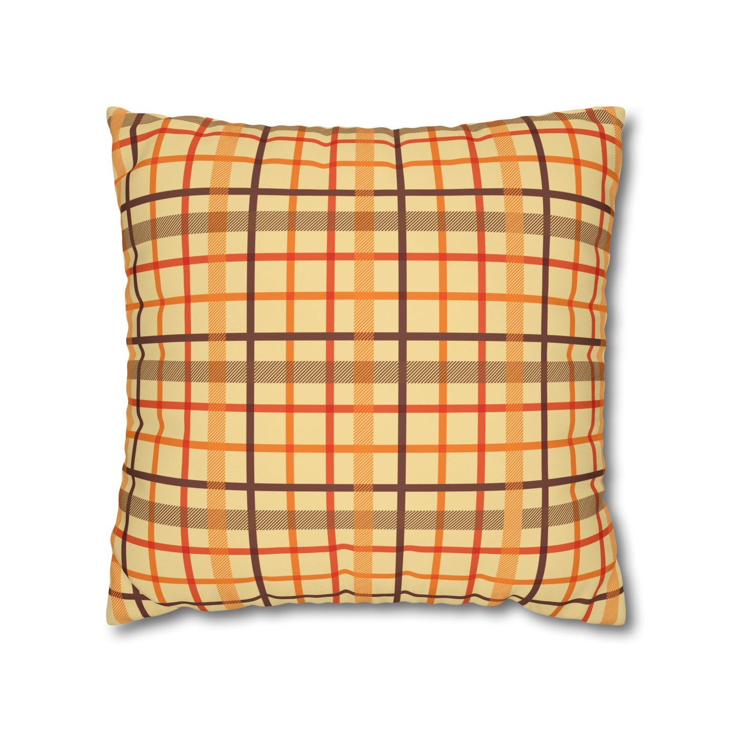 Autumn Plaid Pillowcase, Cozy Home Decor, Gift for Fall, Decorative Cushion Cover, Plaid Throw Pillow, Seasonal Home Accents
