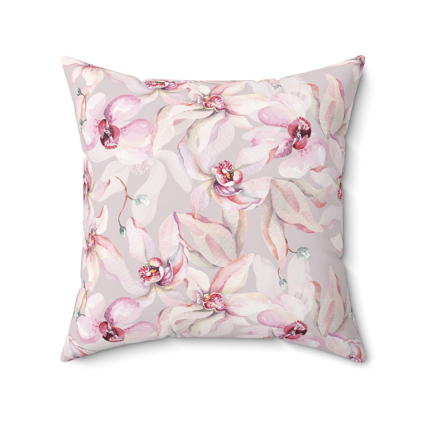 Refined Beauty Floral Orchid Square Accent Throw Pillow