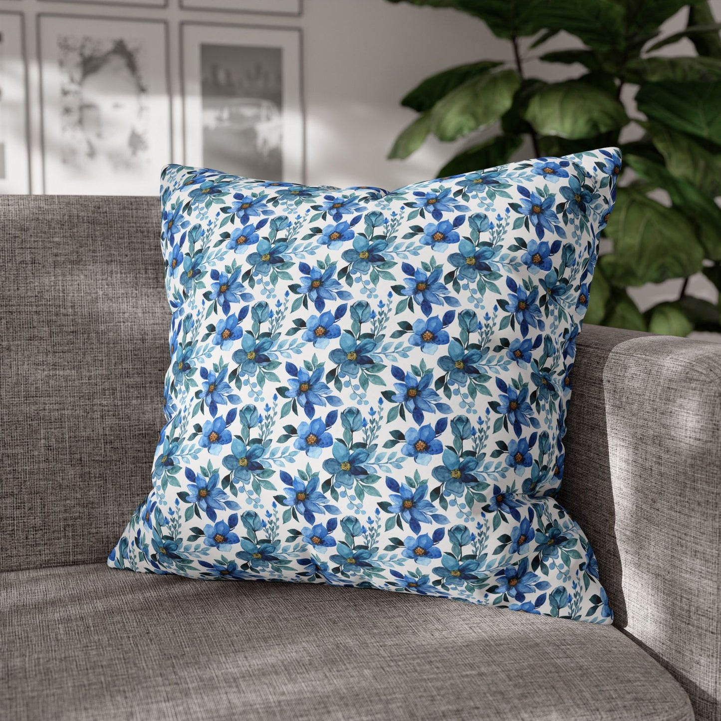 Floral Square Pillowcase | Cozy Home Decor, Gift for Relaxation, Boho Bedroom Accent, Housewarming Present, Summer Vibes