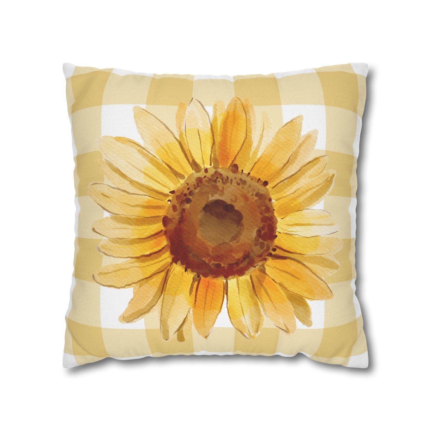 Pillowcase - Sunflower and Plaid Design