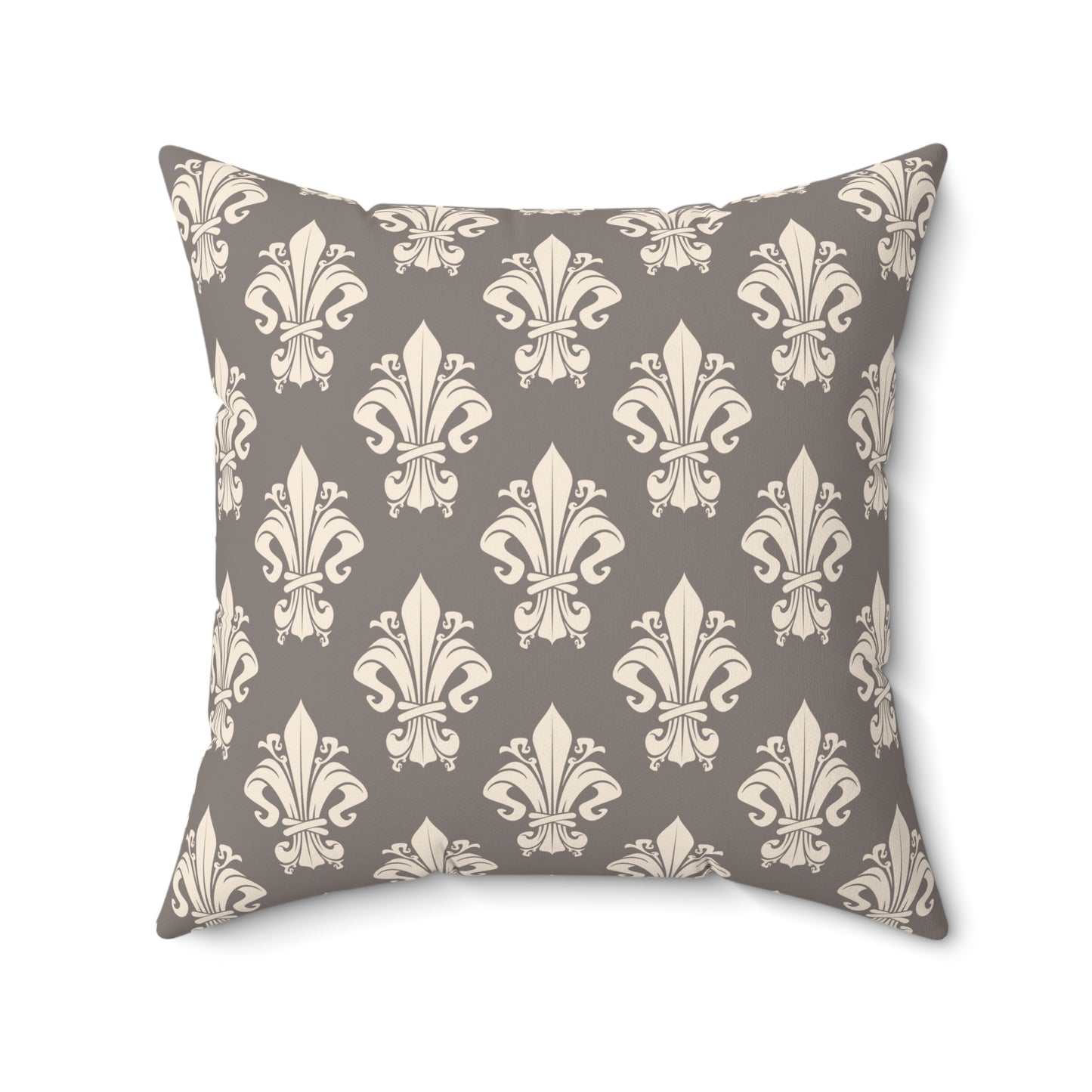 Orchid Bloom Reversible Throw Pillow – Gray & Pink with Royal Pattern Back