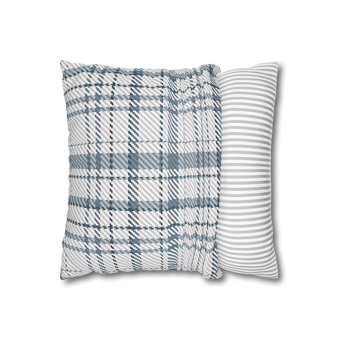 Cozy Blue Plaid Throw Pillowcase