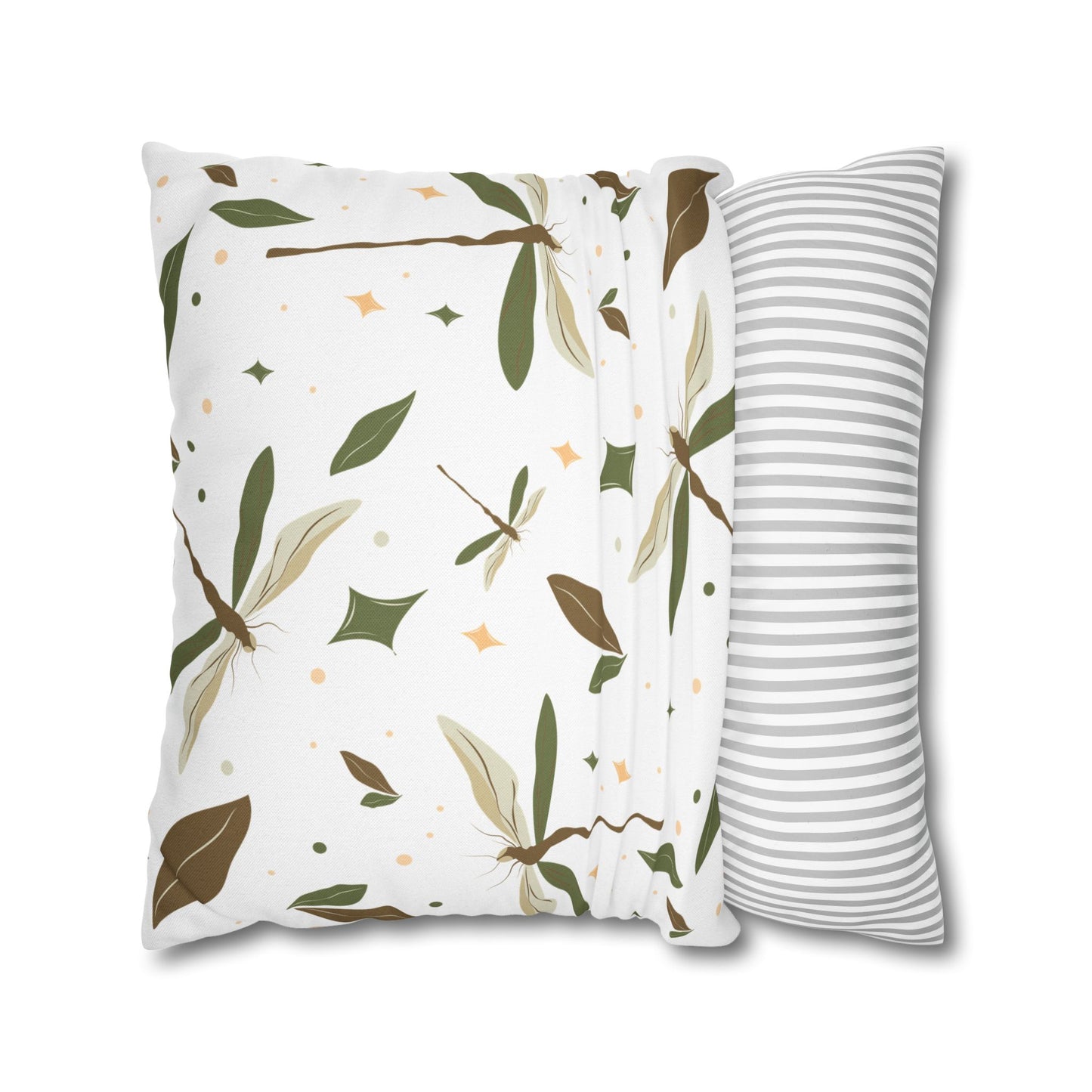 Nature-Inspired Square Pillowcase | Cozy Home Decor, Botanical Throw Pillow, Spring Gift, Living Room Accent, Floral Cushion Cover