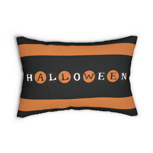 Halloween Lumbar Pillow - Spun Polyester Decorative Cushion, Pumpkin Accent, Fall Home Decor, Halloween Party, Cozy Living Room