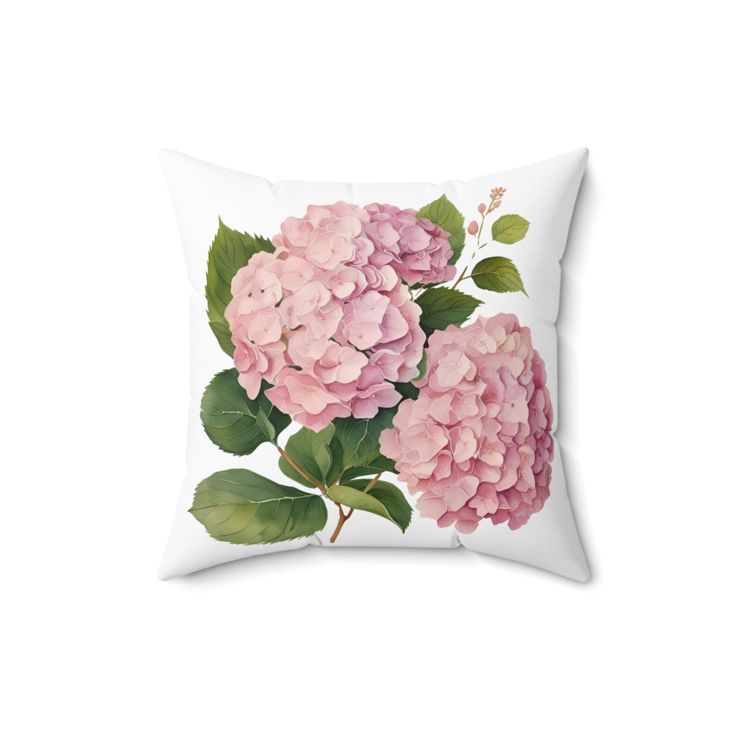 Tri Blushing Pink Hydrangeas of Spun Polyester Square Pillow