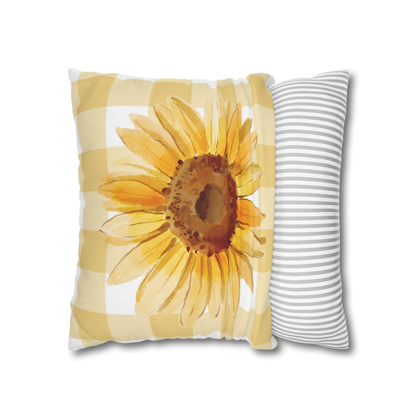 Pillowcase - Sunflower and Plaid Design