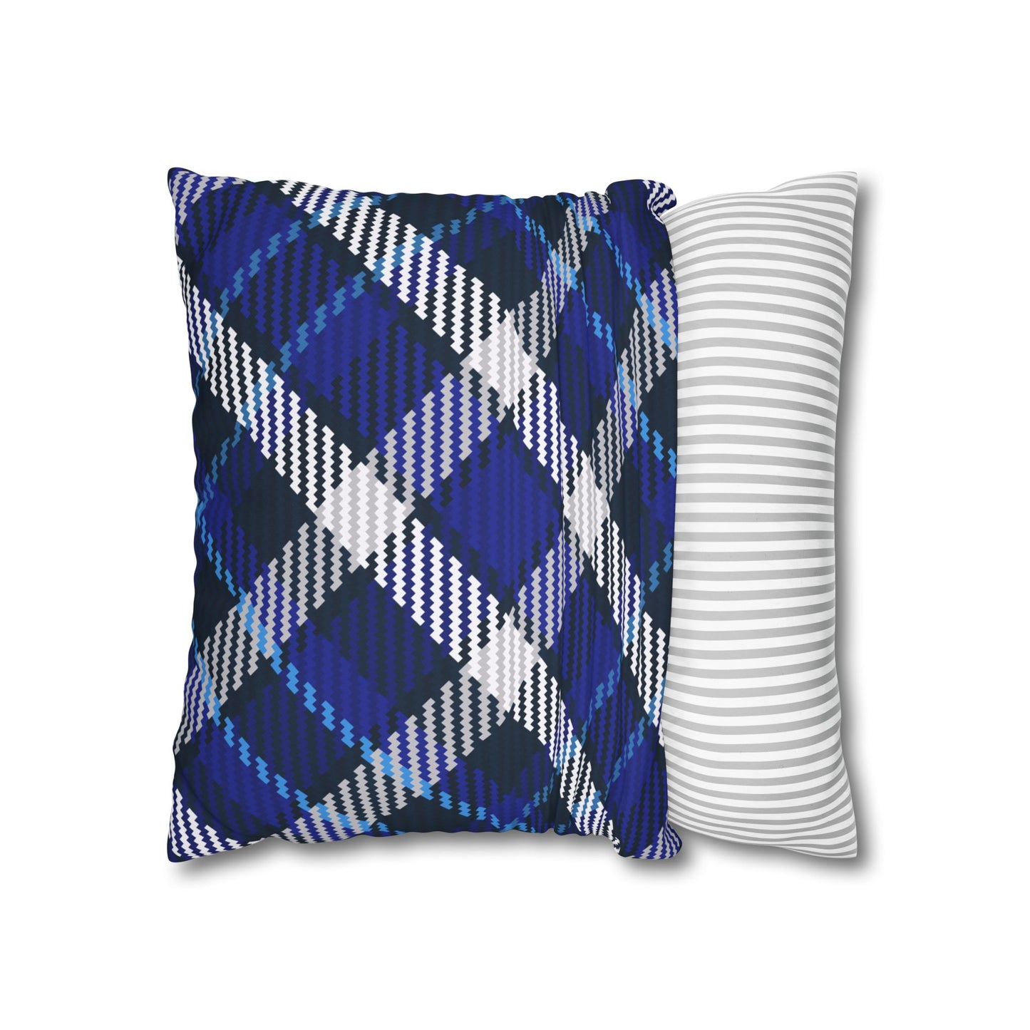 Blue Plaid Throw Pillowcase, Cozy Home Decor, Stylish Cushion for Living Room, Gift for Housewarming, Modern Accent Pillow