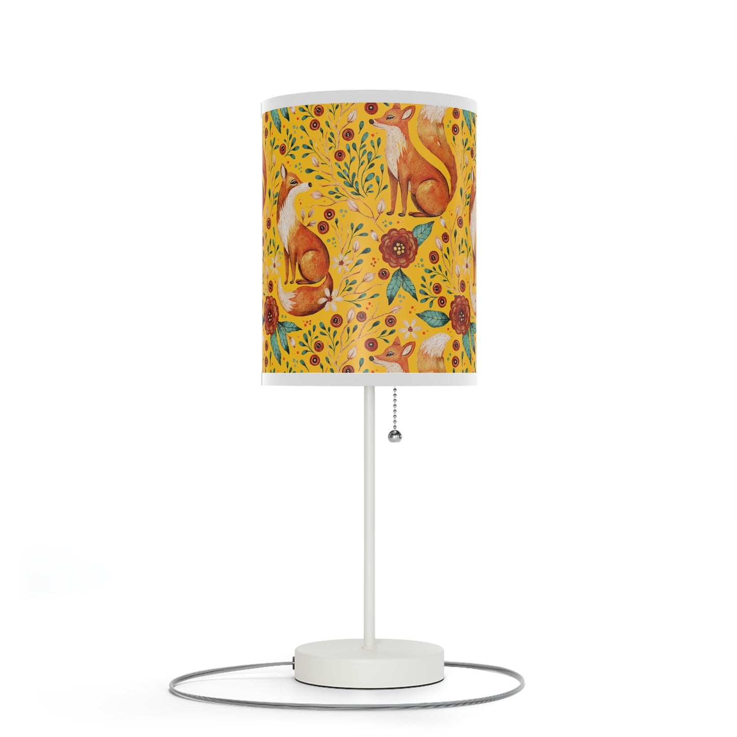 Whimsical Fox Floral Table Lamp - Stylish Decorative Lighting for Cozy Spaces - Yellow
