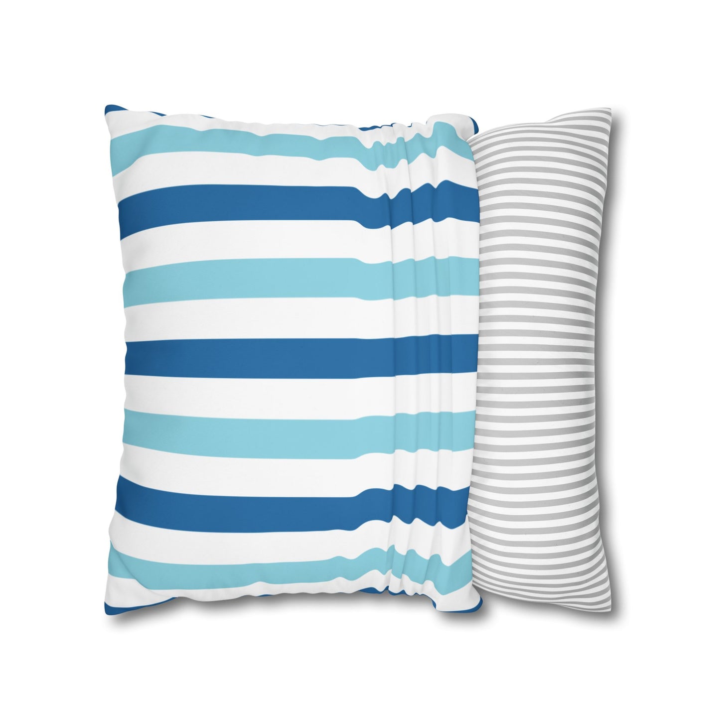 Coastal Striped Pillowcase, Beach Decor, Nautical Home Accessories, Throw Pillow Cover, Living Room Cushion Cover